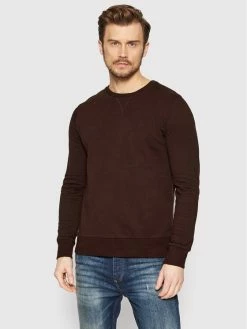 Best Pirce 🥰 Brave Soul Άνδρες Μπλούζες Χωρίς Φερμουάρ Μπλούζα MSS-69JONES17 Καφέ Regular Fit ⌛