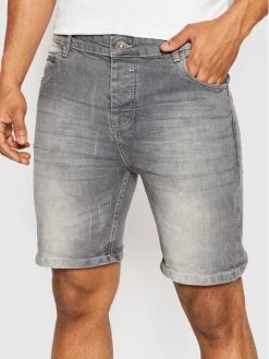 Πολύ καλή προσφορά 😍 Brave Soul Άνδρες Τζιν Σορτς Τζιν σορτσάκια MSRT-SIMON Γκρι Skinny Fit 🥰