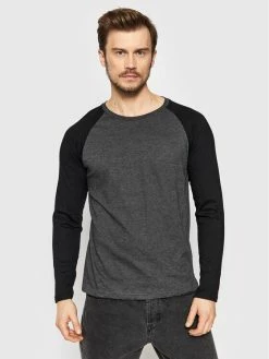 Φτηνός ⌛ Brave Soul Άνδρες Μακρυμάνικα Longsleeve MLT-69OSBOURNEI Γκρι Regular Fit 🧨