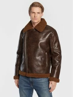 Τοπ 10 ❤️ Brave Soul Άνδρες Δερμάτινα Μπουφάν Μπουφάν από απομίμηση δέρματος MJK-PITTSBURGH Καφέ Regular Fit 🌟
