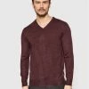 Best Pirce ⌛ Brave Soul Άνδρες Πουλόβερ MK-279QUAZARD Μπορντό Regular Fit 🛒
