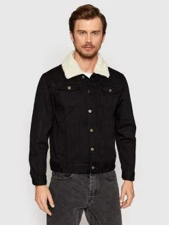 Το φθηνότερο 💯 Brave Soul Άνδρες Τζιν Μπουφάν Τζιν μπουφάν MJK-LARSON Μαύρο Regular Fit 🤩