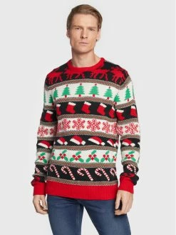 Εξοδος ✔️ Brave Soul Άνδρες Πουλόβερ MK-248FAIRISLE Κόκκινο Regular Fit ⭐