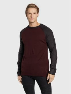 Ολοκαίνουργιο 🔥 Brave Soul Άνδρες Πουλόβερ MK-23DELEUZEB Μπορντό Regular Fit ❤️