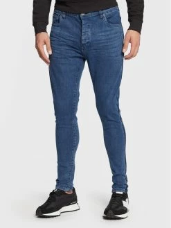 Προώθηση 🎁 Brave Soul Άνδρες Τζιν MJN-EZRA Σκούρο μπλε Skinny Fit ✔️