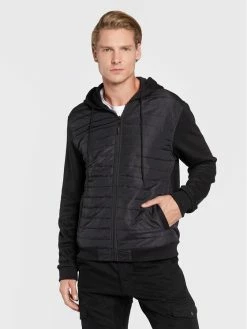 Προώθηση 👏 Brave Soul Άνδρες Μπλούζες Με Κουκούλα Μπλούζα MJK-STAMFORD Μαύρο Regular Fit ❤️