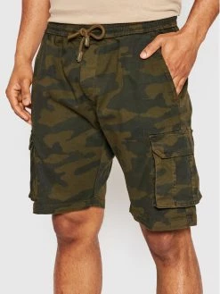 Καλύτερη πώληση 💯 Brave Soul Άνδρες Υφασμάτινα Σορτς Σορτς υφασμάτινο MSRT-ARMED Πράσινο Regular Fit 🥰